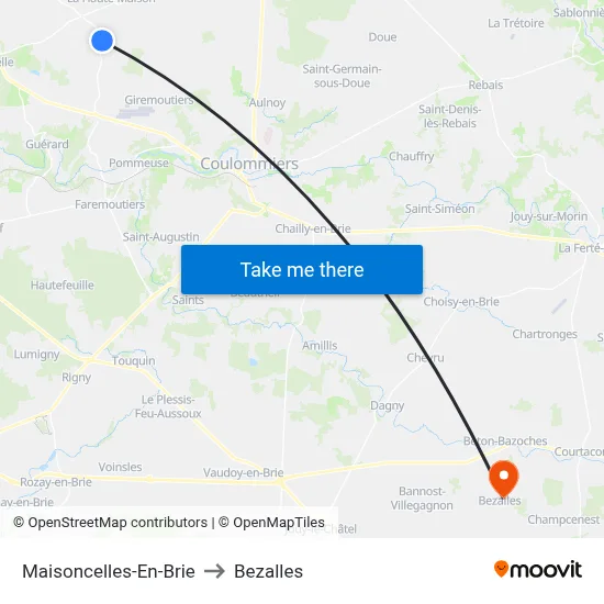 Maisoncelles-En-Brie to Bezalles map