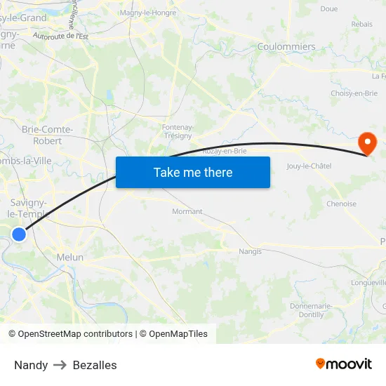 Nandy to Bezalles map
