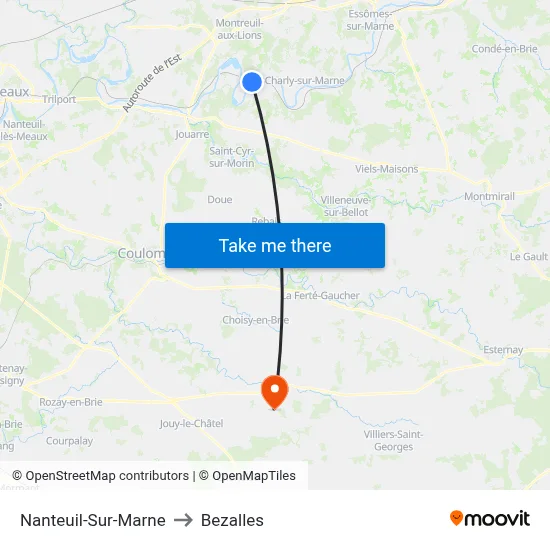 Nanteuil-Sur-Marne to Bezalles map