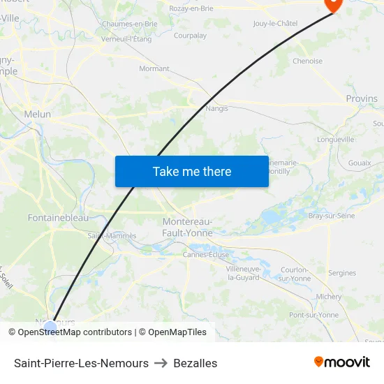 Saint-Pierre-Les-Nemours to Bezalles map