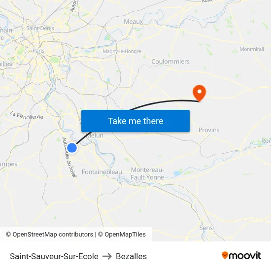 Saint-Sauveur-Sur-Ecole to Bezalles map