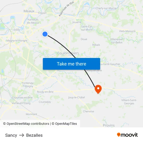 Sancy to Bezalles map