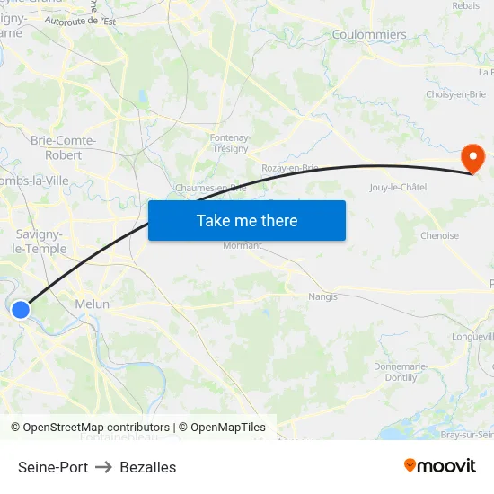 Seine-Port to Bezalles map
