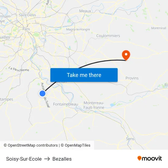 Soisy-Sur-Ecole to Bezalles map