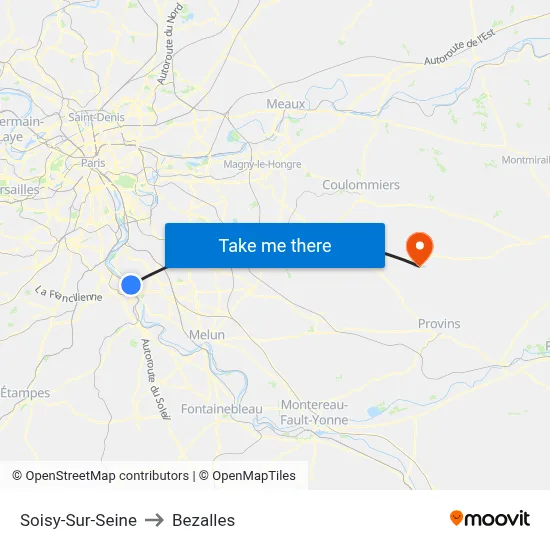 Soisy-Sur-Seine to Bezalles map