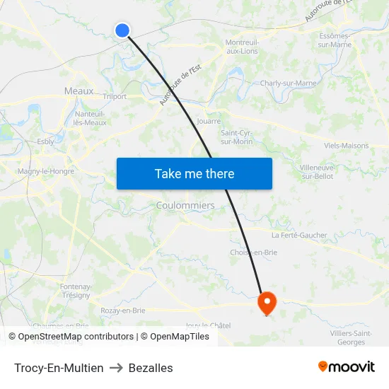 Trocy-En-Multien to Bezalles map