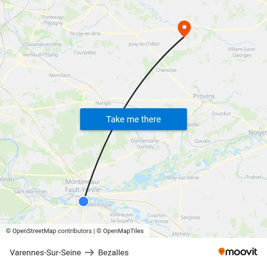 Varennes-Sur-Seine to Bezalles map