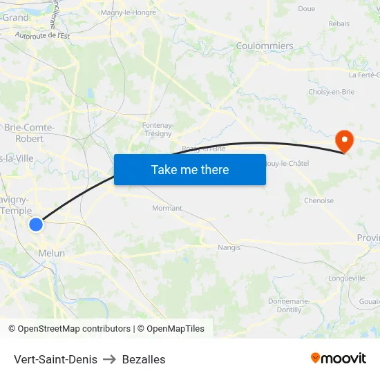 Vert-Saint-Denis to Bezalles map