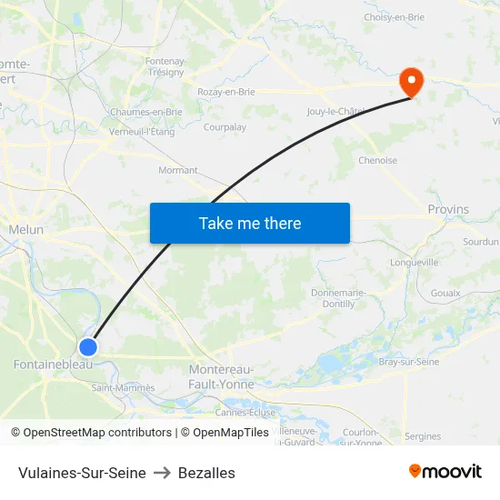 Vulaines-Sur-Seine to Bezalles map
