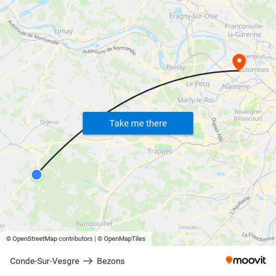 Conde-Sur-Vesgre to Bezons map