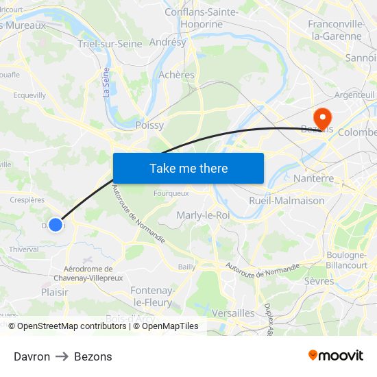 Davron to Bezons map
