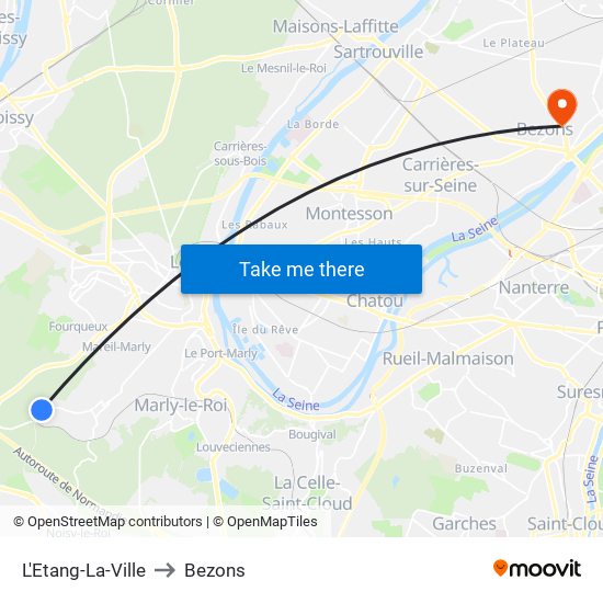 L'Etang-La-Ville to Bezons map