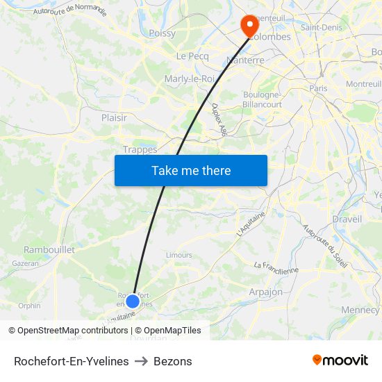 Rochefort-En-Yvelines to Bezons map