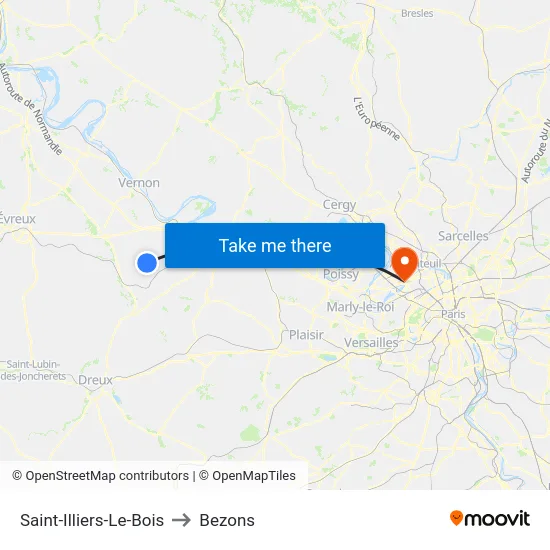 Saint-Illiers-Le-Bois to Bezons map