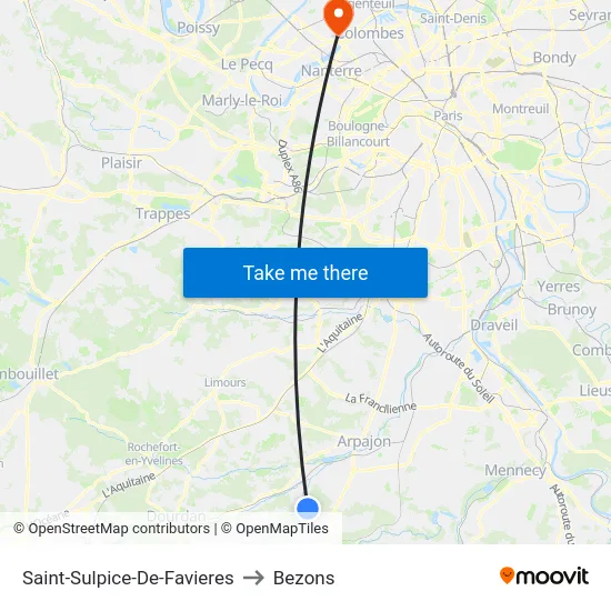 Saint-Sulpice-De-Favieres to Bezons map