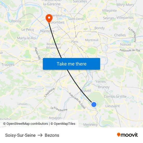 Soisy-Sur-Seine to Bezons map
