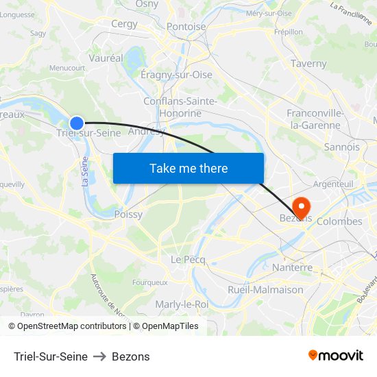 Triel-Sur-Seine to Bezons map