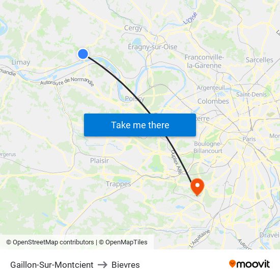 Gaillon-Sur-Montcient to Bievres map