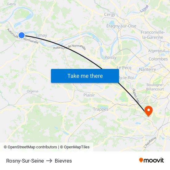 Rosny-Sur-Seine to Bievres map