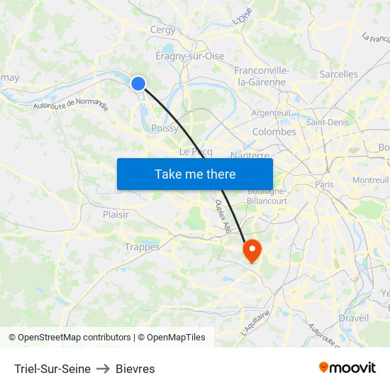 Triel-Sur-Seine to Bievres map