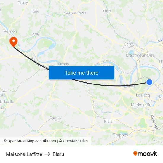 Maisons-Laffitte to Blaru map