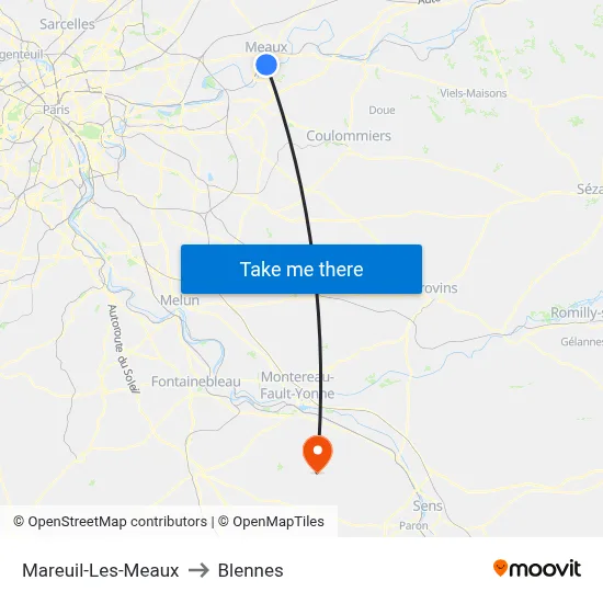 Mareuil-Les-Meaux to Blennes map