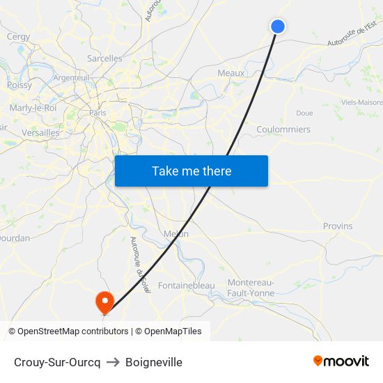 Crouy-Sur-Ourcq to Boigneville map
