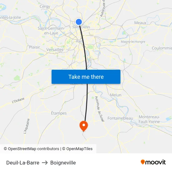 Deuil-La-Barre to Boigneville map