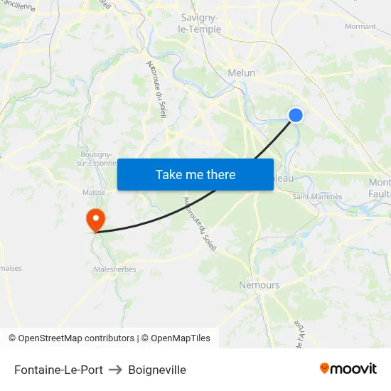 Fontaine-Le-Port to Boigneville map