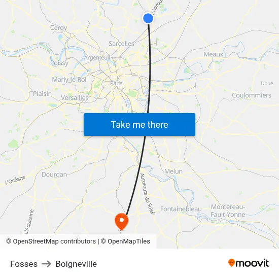 Fosses to Boigneville map