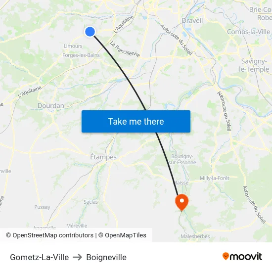 Gometz-La-Ville to Boigneville map