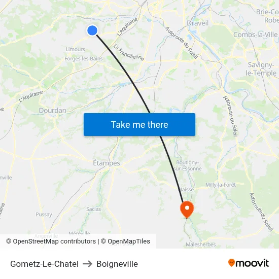 Gometz-Le-Chatel to Boigneville map