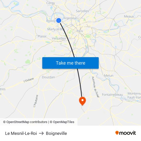 Le Mesnil-Le-Roi to Boigneville map