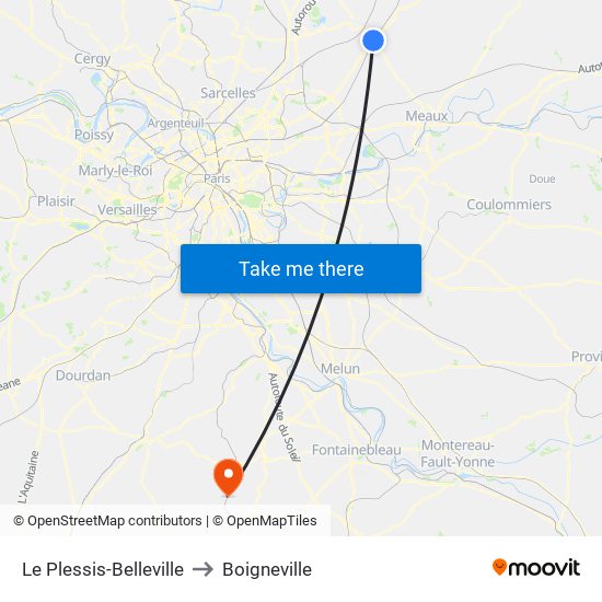 Le Plessis-Belleville to Boigneville map