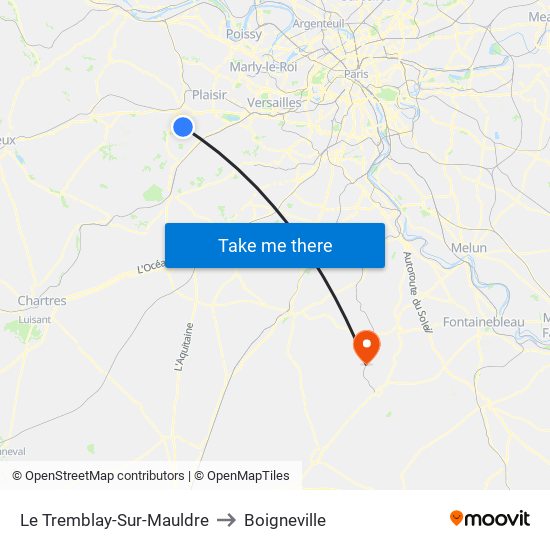 Le Tremblay-Sur-Mauldre to Boigneville map