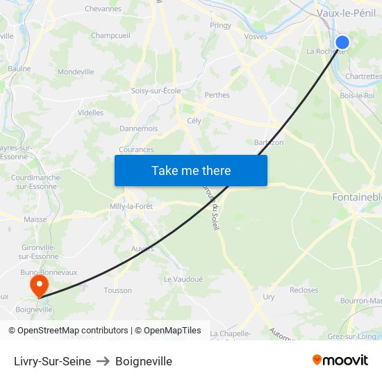 Livry-Sur-Seine to Boigneville map