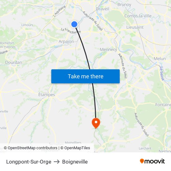 Longpont-Sur-Orge to Boigneville map