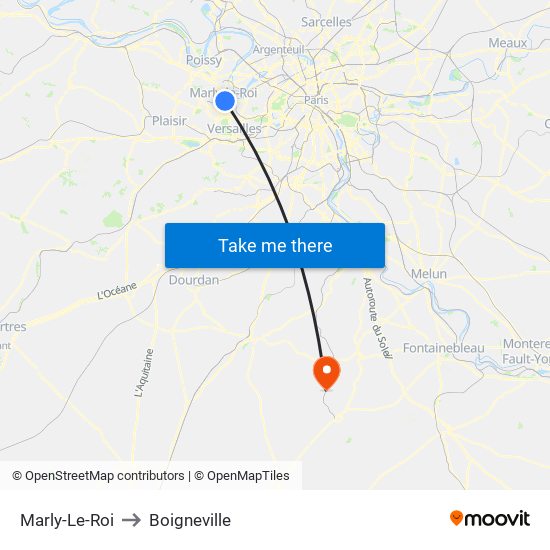 Marly-Le-Roi to Boigneville map