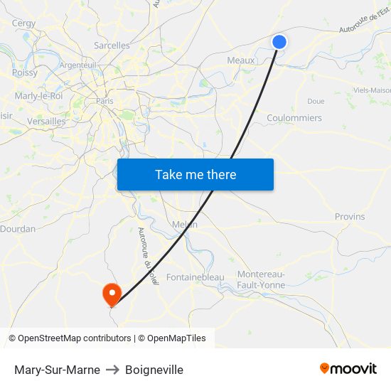 Mary-Sur-Marne to Boigneville map