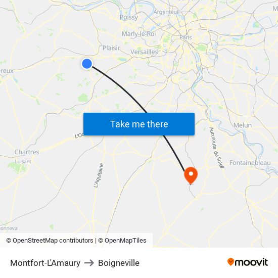 Montfort-L'Amaury to Boigneville map