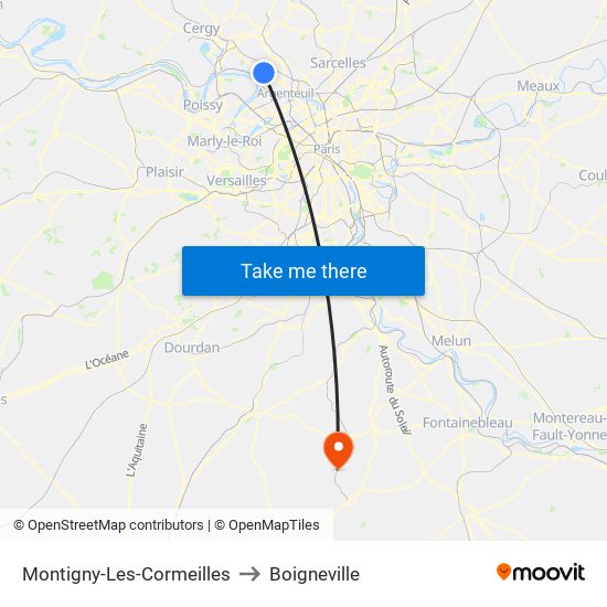 Montigny-Les-Cormeilles to Boigneville map