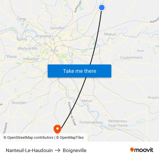 Nanteuil-Le-Haudouin to Boigneville map