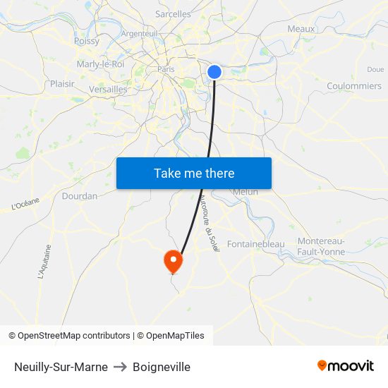 Neuilly-Sur-Marne to Boigneville map