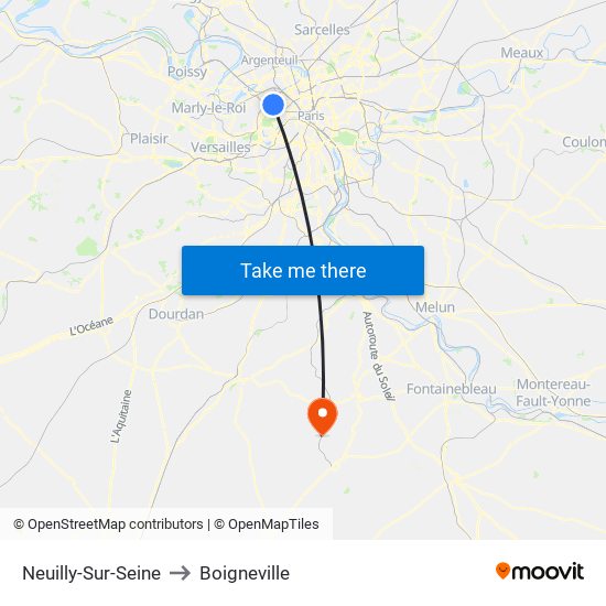 Neuilly-Sur-Seine to Boigneville map