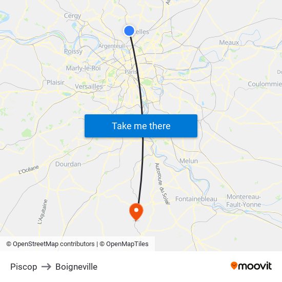 Piscop to Boigneville map