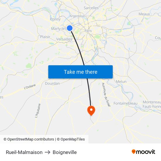 Rueil-Malmaison to Boigneville map