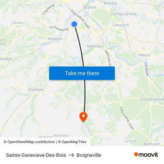Sainte-Genevieve-Des-Bois to Boigneville map