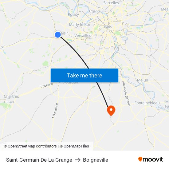 Saint-Germain-De-La-Grange to Boigneville map