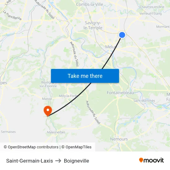 Saint-Germain-Laxis to Boigneville map