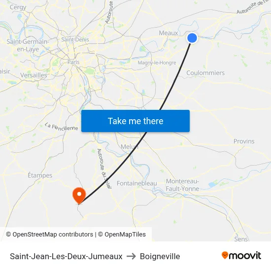 Saint-Jean-Les-Deux-Jumeaux to Boigneville map